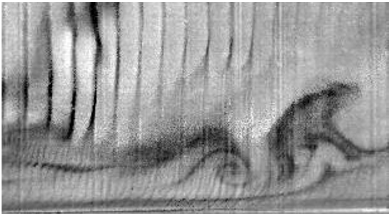 Molecular Tagging visualization in turbulent channel flow